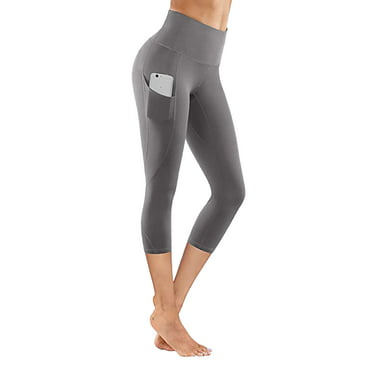 Women's Capri Cropped Leggings Plain Yoga Pants for Gym Fitness Workout Running